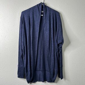 Athleta Luxe Pose Wrap Cardigan Blue Open Front Womens Small Thumbholes